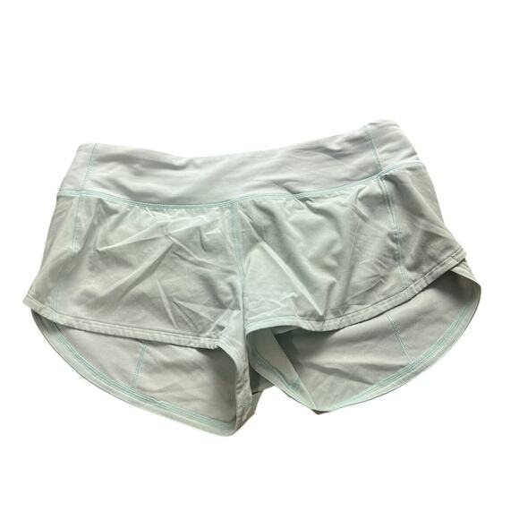 Lululemon athletica Light Sea Mist Mint Green Running Shorts Size 6 - Picture 1 of 8